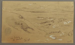 View across Wady el-Arabah, February 20, possibly 1868 by Frederic Edwin Church
