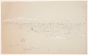 Village of Kuseiyeh, Mount Lebanon in the Distance, May 1868