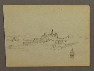 Village on Hilltop, possibly 1868-69 by Frederic Edwin Church