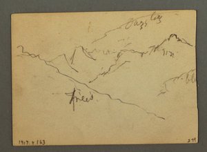 Waterfall between Veney and Sion, Rhone Valley, Switzerland, August 1868 by Frederic Edwin Church