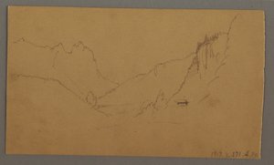 Winding Road Through Valley, House, possibly 1868 by Frederic Edwin Church