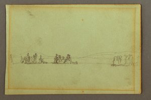Drawing, Wooded Islands, Hilly Shore, Possibly 1856 by Frederic Edwin Church
