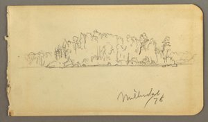 Drawing, Wooded Shore, 1878