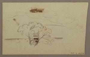 Drawing, Wooded Slope, Hill Country, 1863