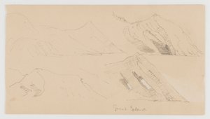 Great Island, Study of Rock Cliffs by Frederic Edwin Church