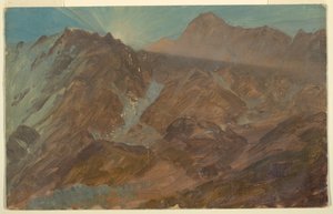 Peaks and Glacier at Sunrise, Bernese Alps, Switzerland by Frederic Edwin Church