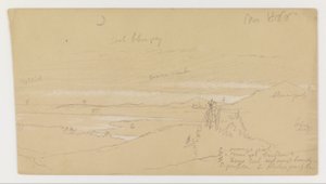 River through Mountain Valley with Sky and Crescent Moon by Frederic Edwin Church