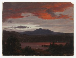 Turner Pond with Pomola Peak and Baxter Peak, Maine by Frederic Edwin Church