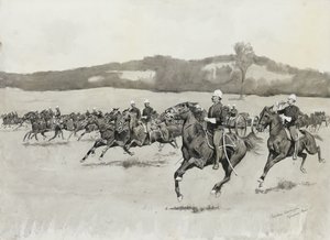Battery K at Drill in the Berkshire Hills, Massachusetts by Frederic Remington