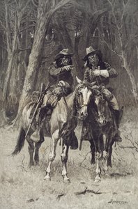 Cheyenne Scouts Patrolling the Big Timber of the North Canadian, Oklahoma by Frederic Remington
