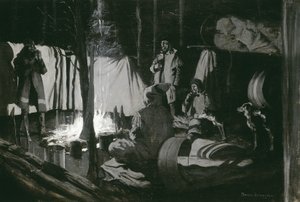 First and Best Camp of the Trip by Frederic Remington
