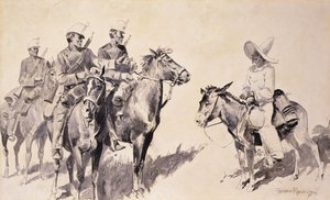 Mexican Gendarmes asking the Way by Frederic Remington