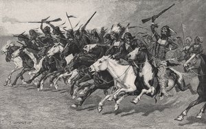 The Charge on the Sun-Pole by Frederic Remington