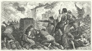 Defence of Saragossa against the French by Frederic Theodore (after) Lix
