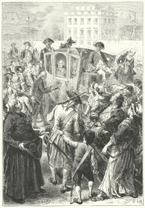 Louis XVI brought to Paris after the mob attacked the Palace of Versailles by Frederic Theodore (after) Lix