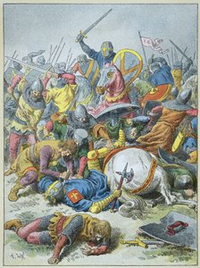 King Philip Augustus at the Battle of Bouvines in 1214 (engraving) by Frederic Theodore Lix