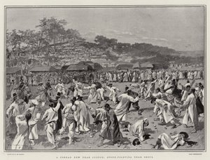 A Corean New Year Custom, Stone-Fighting near Seoul by Frederic de Haenen