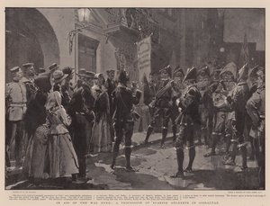 In Aid of the War Fund, a Procession of Spanish Students in Gibraltar