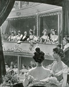 King Edward VII and family at Covent Garden by Frederic de Haenen