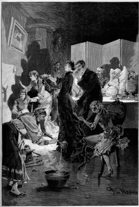 Russian Custom: The Horoscope of Molten Lead Silhouettes (engraving)