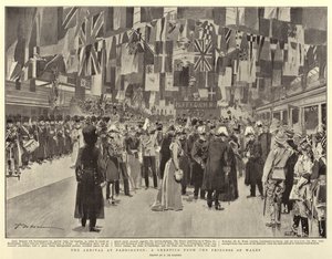 The Arrival at Paddington, a Greeting from Princess of Wales by Frederic de Haenen