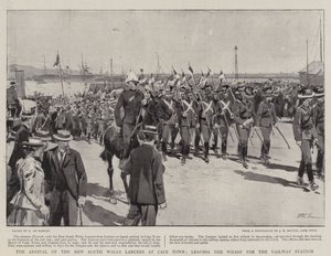 The Arrival of the New South Wales Lancers at Cape Town, Leaving the Wharf for the Railway Station by Frederic de Haenen