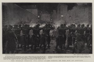 The Belgian Strikes, the Civic Guard Firing on the Mob at Louvain by Frederic de Haenen