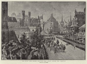 The King and Queen Leaving the Abbey after the Service by Frederic de Haenen
