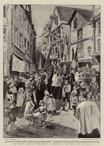 The Roman Catholic Procession in Honour of the Fete Dieu at Dinan by Frederic de Haenen