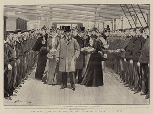 The Royal Visit to the Hospital Ship Princess of Wales at Tilbury by Frederic de Haenen