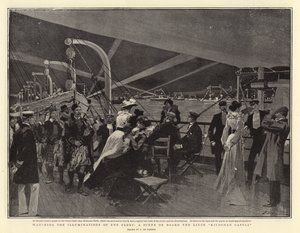 Watching the Illuminations of the Fleet, a Scene on Board the Liner Kiidonan Castle by Frederic de Haenen
