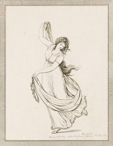 Emma, Lady Hamilton, in a Classical Pose, Dancing and Poised on Her Right Foot by Frederich (after) Rehberg