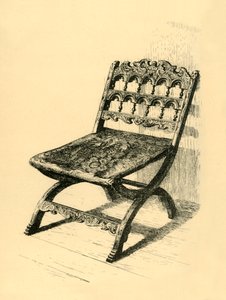 Folding-Chair, Walnut Wood by Frederick Albert Slocombe