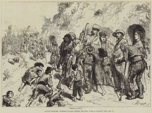Holiday Sketches, Tourists in Spain Visiting the Gipsy Caves at Granada by Frederick Barnard