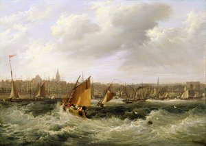 Liverpool, Lancashire from the River Mersey and New Brighton, 1838
