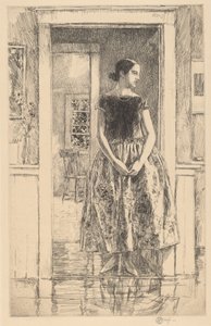 Girl in a Modern Gown by Frederick Childe Hassam