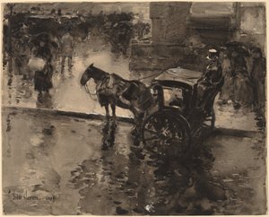 The Up-Tide on the Avenue, probably 1890 by Frederick Childe Hassam