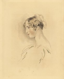 Portrait of Mary Isabella Bloxam as a young woman, niece to Sir Thomas Lawrence. Engraving by Frederick Christian Lewis after an illustration by Sir Thomas Lawrence from P.G. Patmore’s Cabinet of Gems by Frederick Christian Lewis