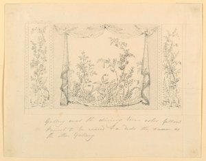 The Royal Pavilion, Brighton, Blue (South) Drawing Room, Proposed Wall Decoration, ca. 1820 by Frederick Crace
