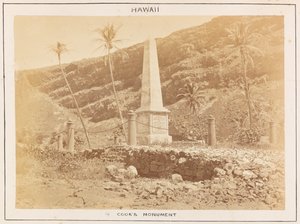 Pacific Station in HMS Triumph - Plate 14, Cooks monument, Hawaii by Frederick George Denham Bedford