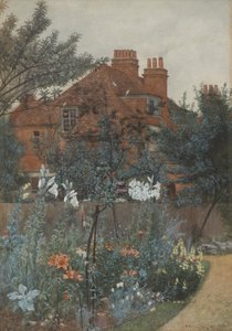 View of a garden in Bedford Park by Frederick Hamilton Jackson