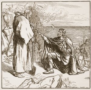 Egfrid Entreating St. Cuthbert, illustration from 