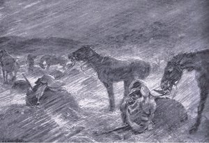 A South African Hail Storm, from After Pretoria: The Guerilla War by Frederick Judd Waugh