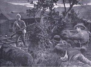 Degenerate Warfare: Boers Sniping a Sentry, from After Pretoria: The Guerilla War
