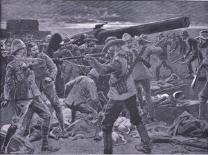 The Attack on Gun Hill: The Gunners of the Naval 47 Surprised, from After Pretoria: The Guerilla War by Frederick Judd Waugh