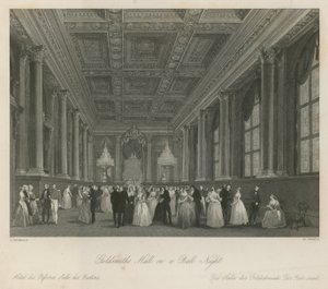 Goldsmiths Hall on a ball night by Frederick Mackenzie