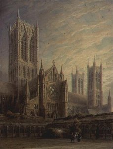 Lincoln Cathedral from the Cloisters, 19th century by Frederick Mackenzie