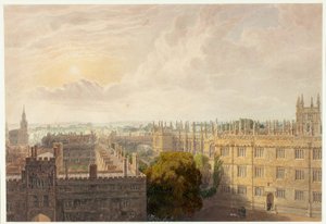 View From Radcliffe Library by Frederick Mackenzie