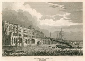 View of Somerset House, The Strand, London, from the Thames, Westminster by Frederick Mackenzie
