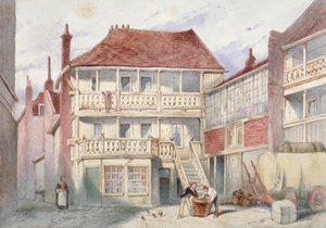 View of the French Horn Tavern, Holborn, London, 1840 by Frederick Napoleon Shepherd